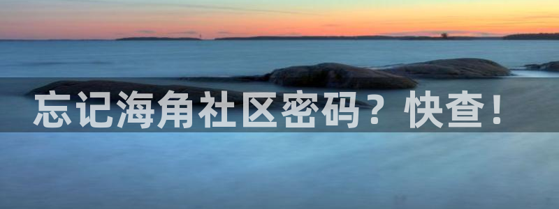 海角社区金币：忘记海角社区密码？快查！
